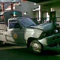 Pengemudi Fortuner Ngantuk, 3 Mobil Satpol PP Jadi Korban