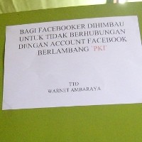 Warnet Larang Facebooker Gabung Grup Fans PKI