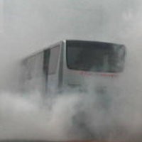 Bus Terbakar di Tol Kebun Jeruk