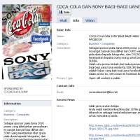 Waspada, Grup Facebook Catut Nama Sony dan Coca-Cola