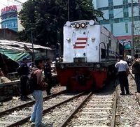 Gerbong KA Anjlok di Pasar Turi