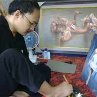 Semangat Sabar, Pelukis Cacat Ramaikan PSLI 2010