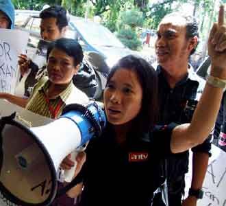 Wartawan Demo PN Makassar