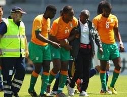 Pantai Gading Menang, Drogba Cedera