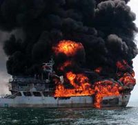 Kapal Nelayan Terbakar