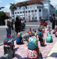 Bantu Korban Merapi, 100 Celengan Dipasang di Jogja Nol Kilometer 