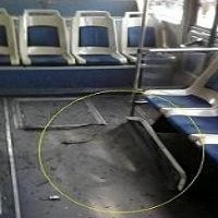 Lantai transjakarta Harmoni - Kalideres Sobek Karena Ledakan  