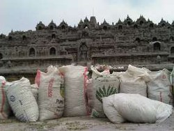 Baru 7,5% Abu Vulkanik yang Dibersihkan dari Candi Borobudur