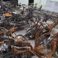 Cegah Penjarahan, Polisi Amankan Puluhan Sepeda Motor Korban Merapi