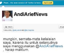 Anak Buah Curiga Pembajakan Akun Twitter Andi Arief Bermotif Politik