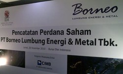 Saham Perdana Borneo Lumbung Energi Menguat 11,1%
