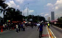 Demo Serikat Pekerja di DPR Bubar, Lalin Arah Grogol Kembali Dibuka