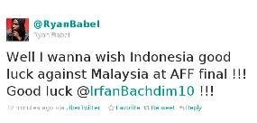 Ryan Babel Kembali Doakan Indonesia & Irfan