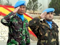 Dansatgas Indobatt Ikut Sambut Kontingen Brunai & Serbia