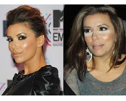 Ups, Eva Longoria Salah Pakai Make-up