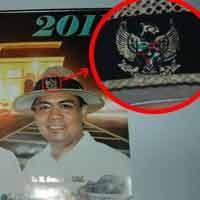 Lambang Garuda di Kalender Pemkab Kediri Terpasang Terbalik