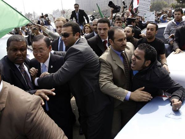 Sekjen PBB Diusir Pendukung Khadafi