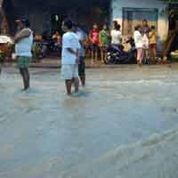 Perkampungan Wonorejo Timur Surabaya Banjir