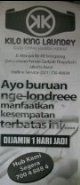 Promo Kilo King Laundry cuma Janji