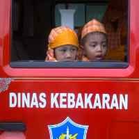 Puluhan Siswa TK Tamiriyah Simulasi Bencana Kebakaran