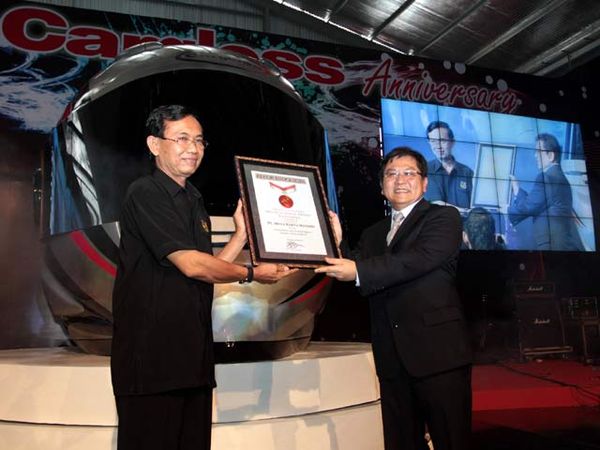 Helm Raksasa Cetak Rekor MURI