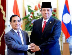 PM Laos Temui Presiden SBY di Istana Merdeka