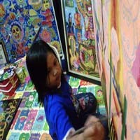 Pelukis Cilik Ramaikan Pasar Seni Lukis di Balai Pemuda