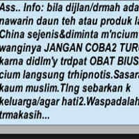 SMS Berantai Waspada Hipnotis Teh China Beredar di Mojokerto