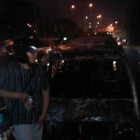 Angkot Terbakar, Lalin Serpong ke Tangerang Macet 1 Km