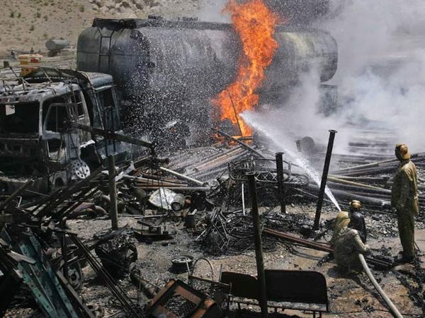 Truk BBM NATO Dibakar