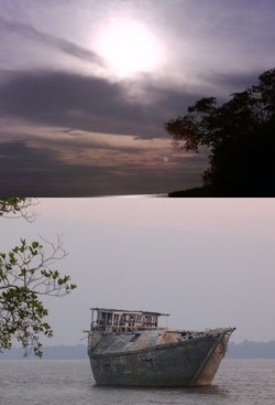 Keindahan Sunset di Jungkat Beach, Pontianak 