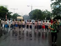 Aksi Telanjang Dada, Jl Kramat Raya Macet