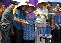Fadel Muhammad Panen Ikan