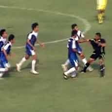 Pemain Kesebelasan Sidoarjo dan Kediri Saling Adu Pukul