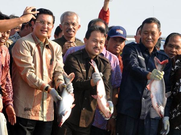 Fadel Muhammad Panen Ikan