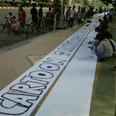 Sindir Teroris & Koruptor, Kartunis Semarang Lukis Kertas 300 Meter