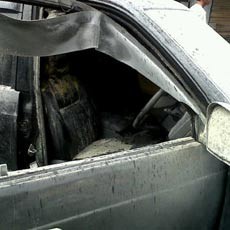 Korslet, Mobil Kijang di Medan Terbakar