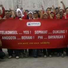 Demo Karyawan Telkomsel Digelar di Lantai 7 BRI Tower
