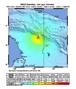 Gempa 6,2 SR Guncang Papua 