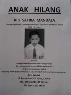 Rio, Bocah 8 Tahun Ini Hilang