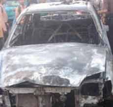 Taxi Silver Habis Terbakar di Kembang Kuning			