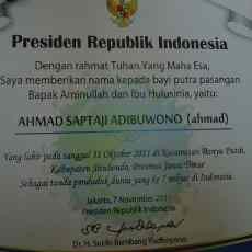 Bayi ke-7 Miliar Diberi Nama Langsung Oleh Presiden SBY