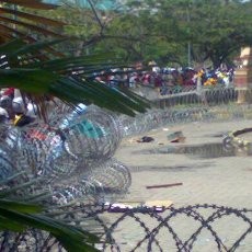 Demo Buruh di Batam Ditembaki Gas Air Mata