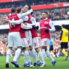 Van Persie Hat-trick, Arsenal Gasak Blackburn 7-1