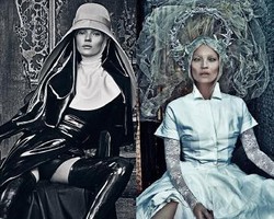 Pose Terbaru Kate Moss, Tampil Jadi Biarawati & Setan
