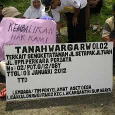 Warga Lidah Kulon Tuntut Tanah yang Dicaplok Citraland Dikembalikan