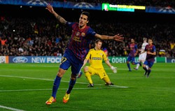Dua gol Barca lainnya dicetak Cristian Tello. David Ramos/Getty Images.