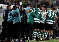 Keunggulan 1-0 menjadi modal bagus bagi Sporting Lisbon untuk menghadapi laga leg kedua. Reuters/Marcos Borga.