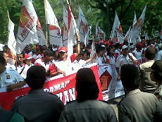 Ratusan Kader Gerindra Medan Demo Tolak Kenaikan Harga BBM