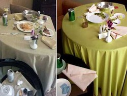 Meja Makan di Kamar Hotel Whitney Houstons Ditata Persis Sama